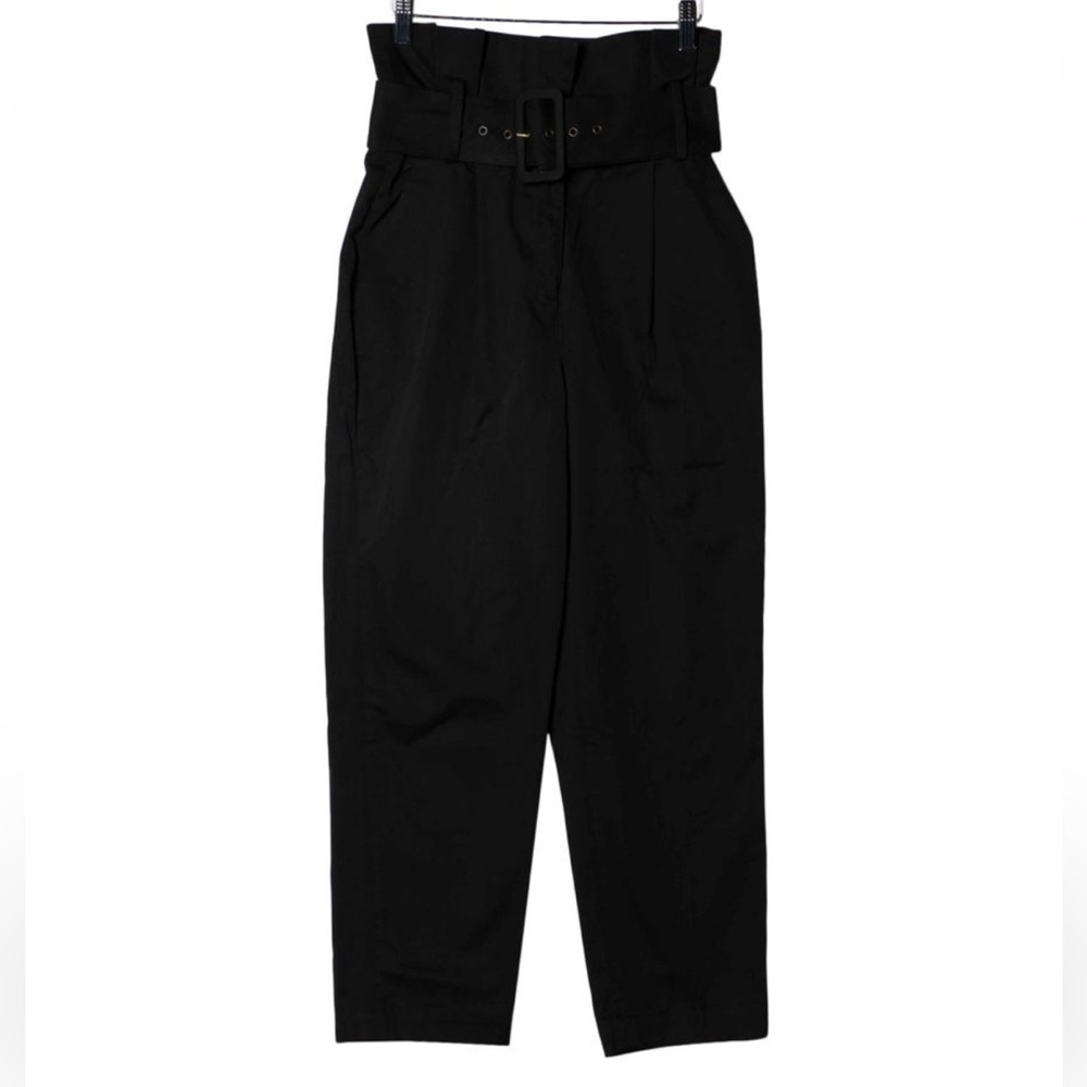 BA&SH Paper Bag Style Pants w/Belt S Black like new